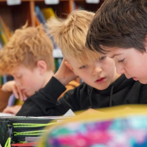 Schüler beim konzentrierten Arbeiten 