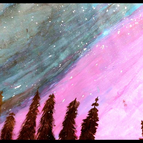 Gemaltes Bild: Sternenhimmel bei Nacht