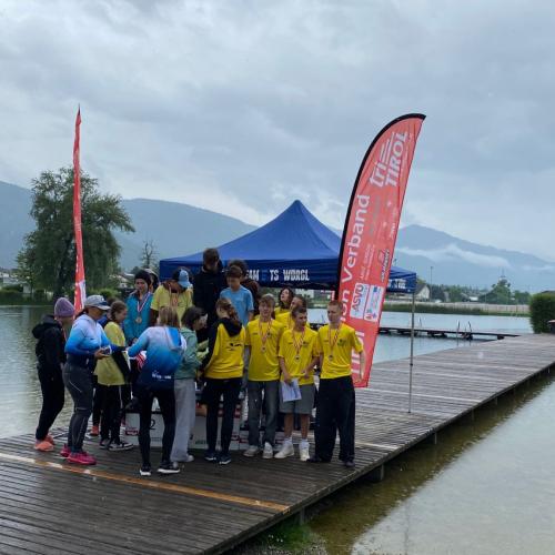 Schüler:innen beim Aquathlon