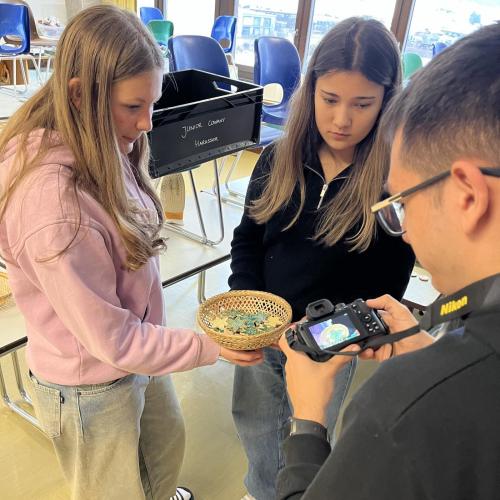 Schüler:innen beim Fotografieren