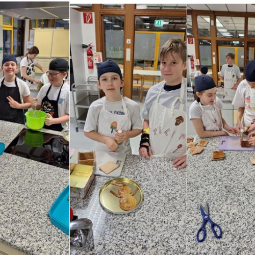 Schüler beim Backen