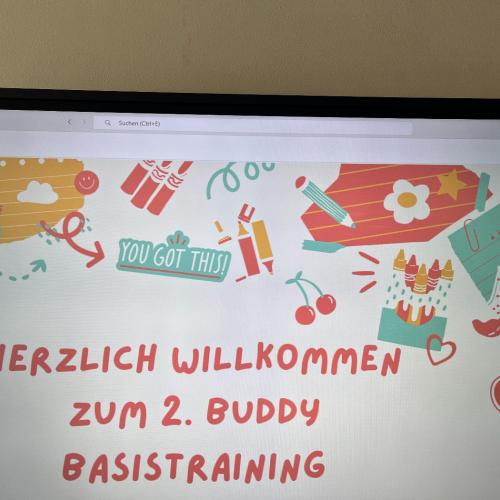 Powerpoint Folie über ein Buddy Treffen