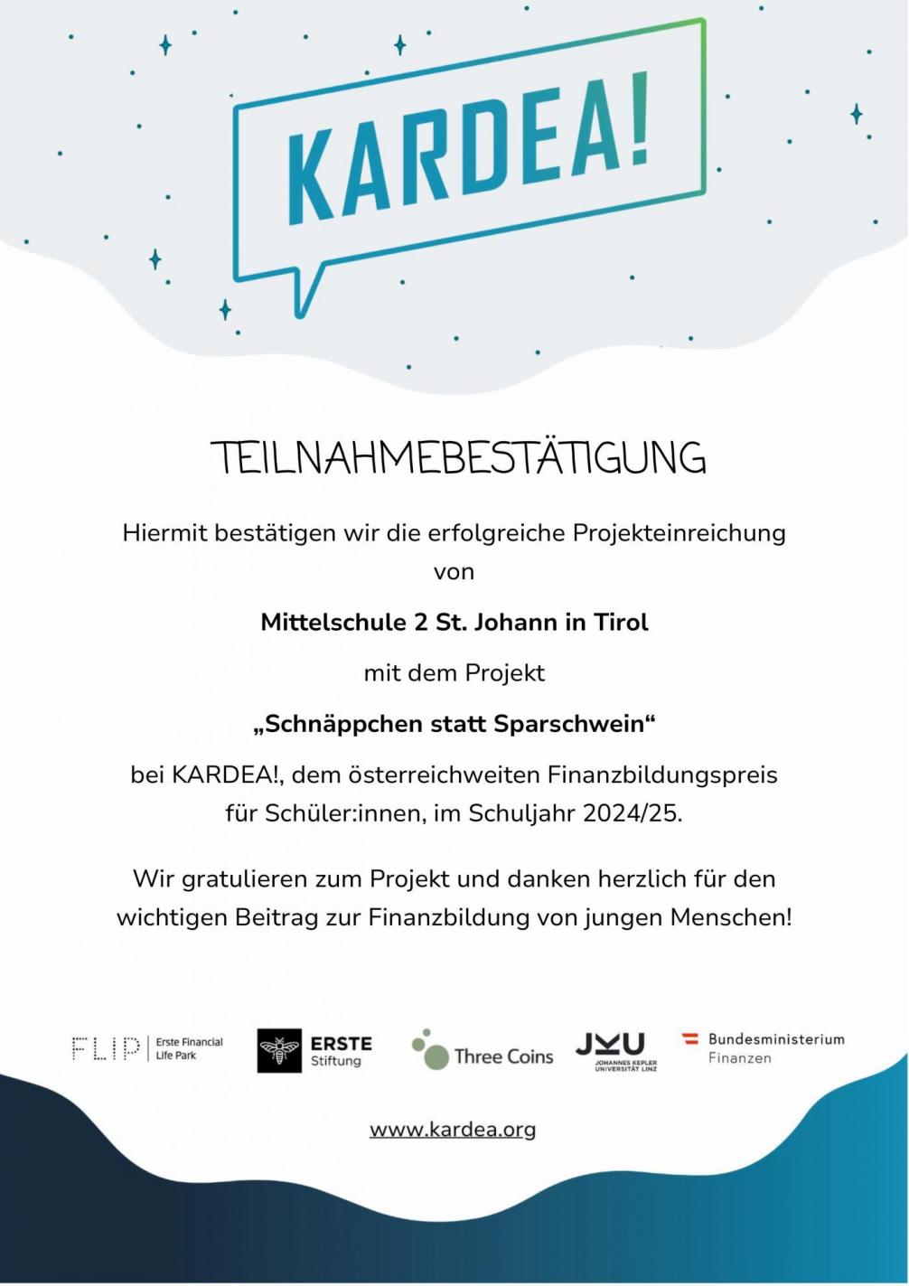 Teilnahmebestätigung
